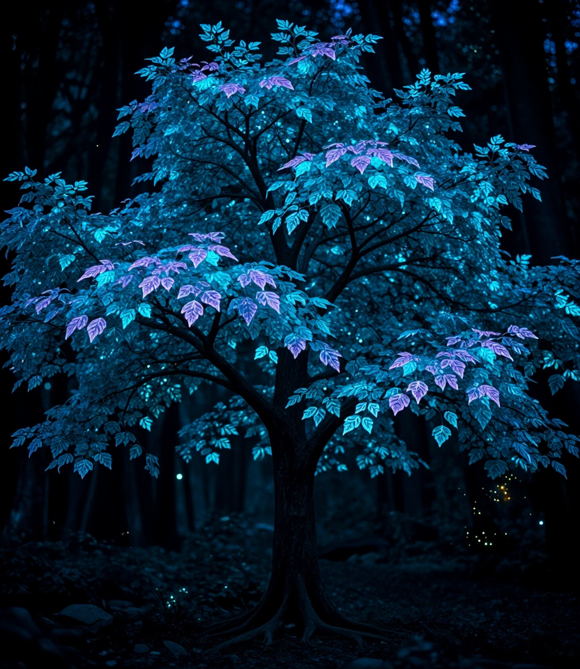 반짝이는 밤의 숲