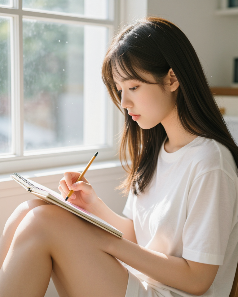 오후의 햇살 아래